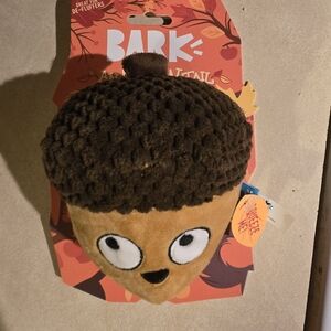 Bark Plush Acorn Dog Toy - Brown and Tan